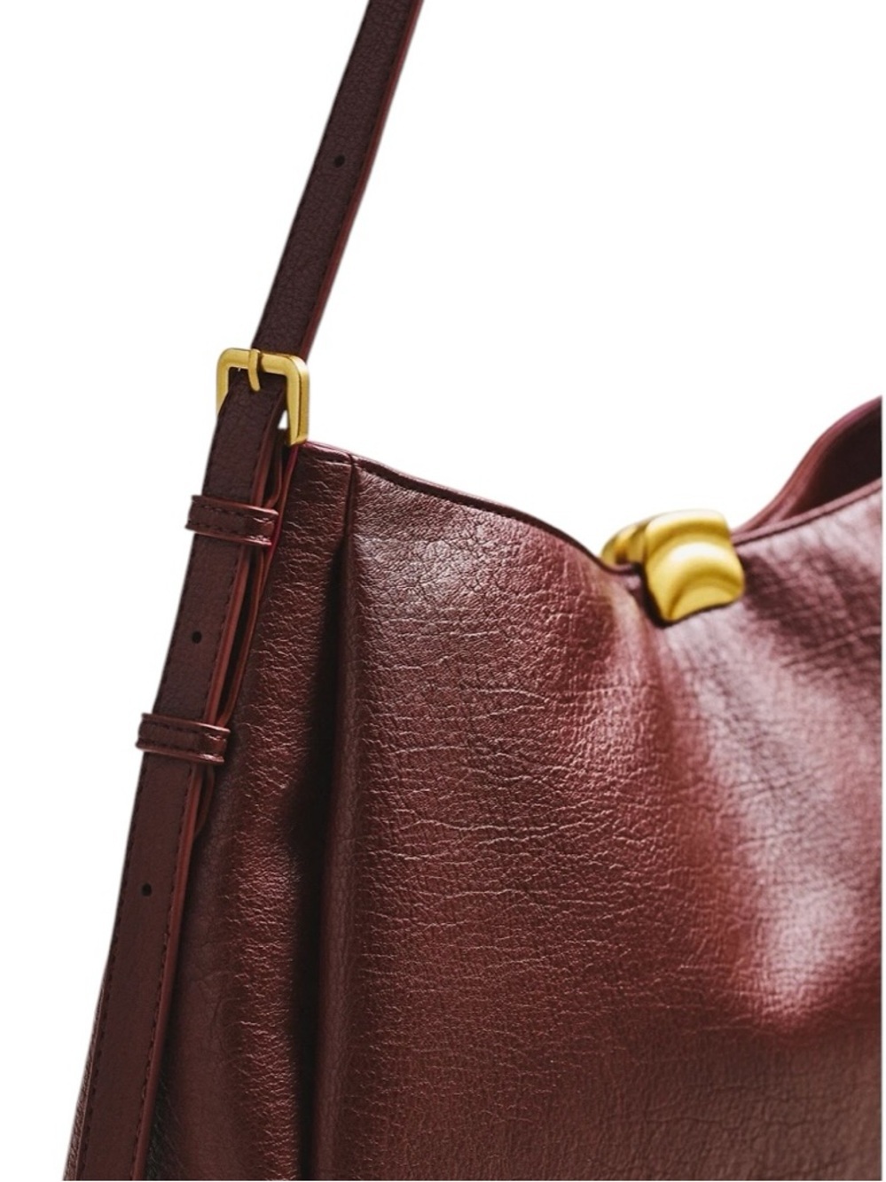 Anthropologie Plum Leather Hobo Shoulder Bag - Picture 3 of 6